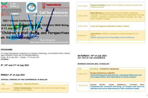 Programme of the Second International Conference on Children’s Well-being